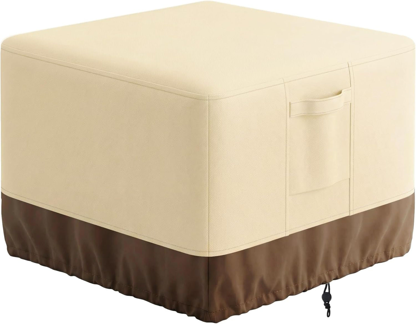 Vailge 100% Waterproof Square Fire Pit Cover - Heavy Duty Outdoor Protection | 44"L x 44"W x 24"H, Beige & Brown