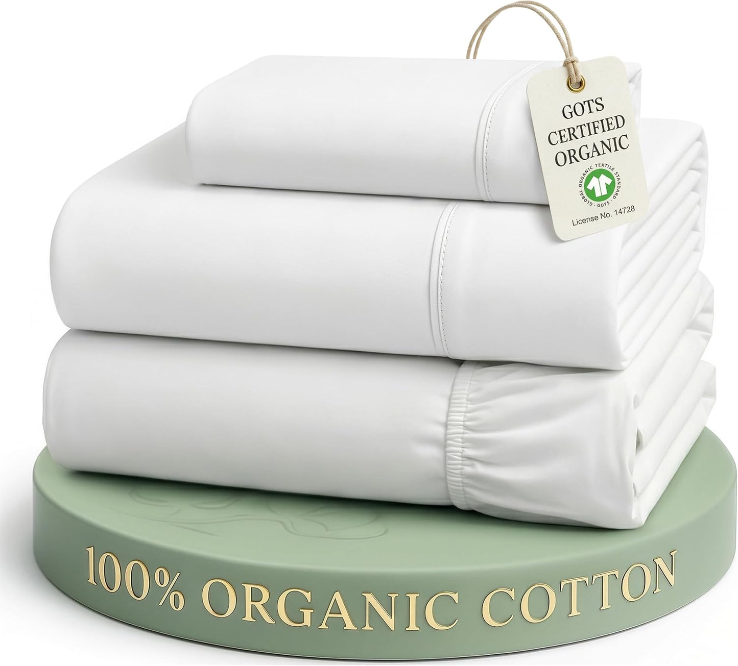 LANE LINEN 100% Organic Cotton Twin Sheets Set - Soft, Breathable Percale Bedding for Dorm Room Essentials