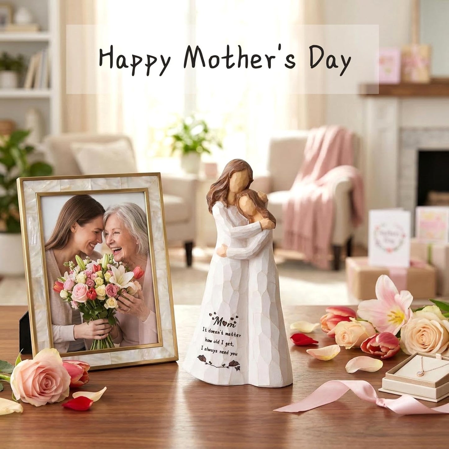 Kohehe Handmade Figurine Gift for Mom - Meaningful 5.5" Birthday & Mother's Day Present
