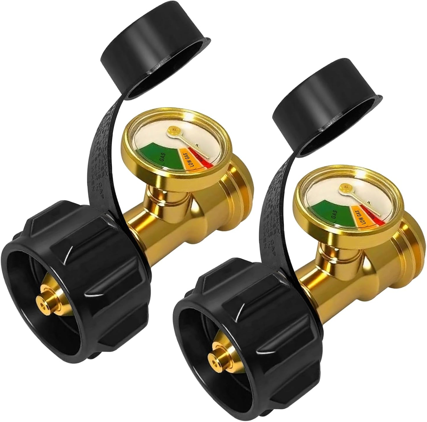 Propane Tank Gauge - Universal Level Indicator for 5-40 lb LP Tanks | Easy-to-Read Color-Coded Gas Pressure Meter (2 PCS)