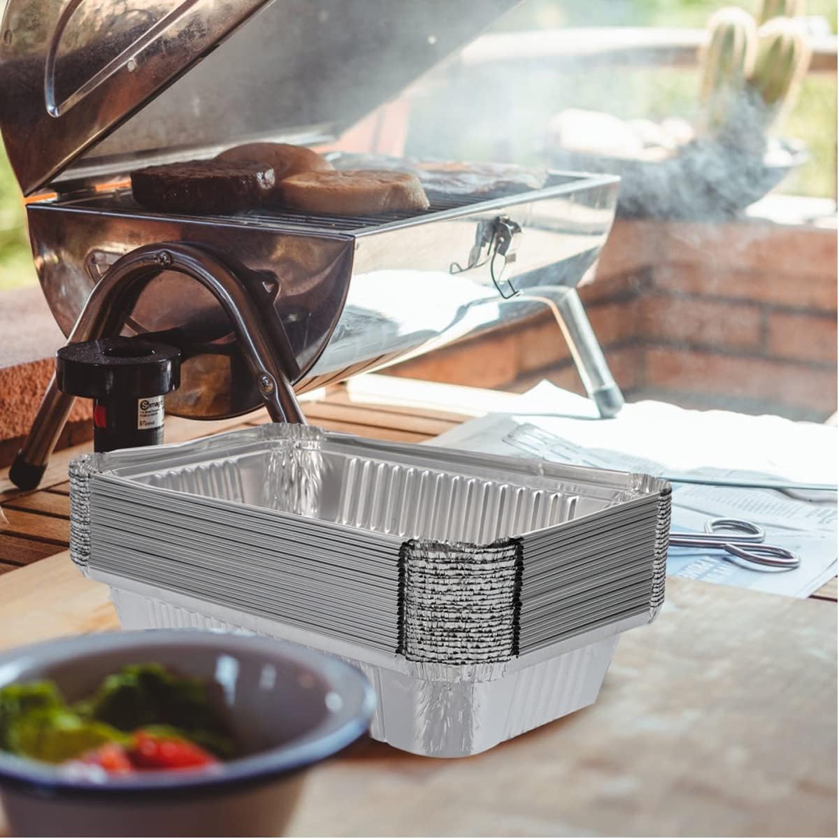 Waytiffer 20-Pack Drip Pans - Disposable Aluminum Foil BBQ Grease Trays for Weber Grills | 8.5 x 6 Inch