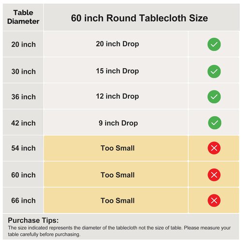 joybest 6 Pack Round Tablecloths - 60 Inches in Diameter White Table Cloth Fit 20 to 42 Inches Tables, Washable Polyester Fabric Table Cover for Dining, Buffet Party, Wedding