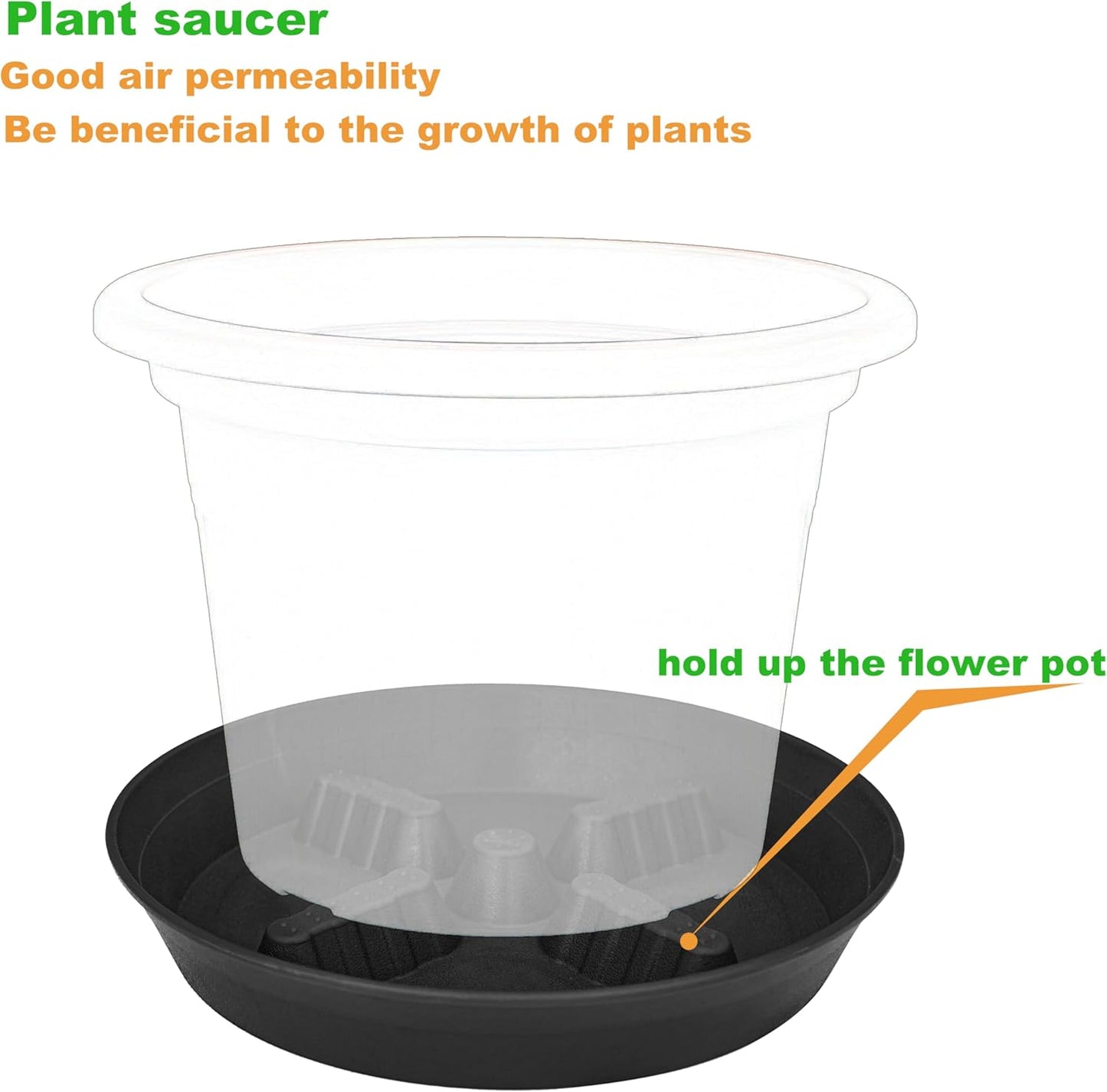 Plant Saucer 4 Pack by [Brand Name] - Heavy Duty 10 Inch & 8, 12, 14, 17 Inch Options | Indoor/Outdoor Use