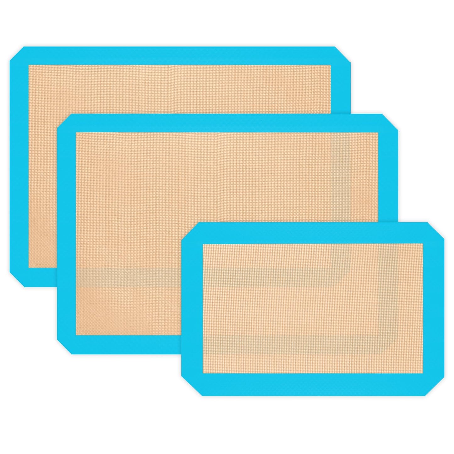 Silicone Baking Mat, Reusable Silicone Mats for Baking Set of 3, Non-Stick Baking Supplies for Pastries, Cookies, Macaroons, Bread