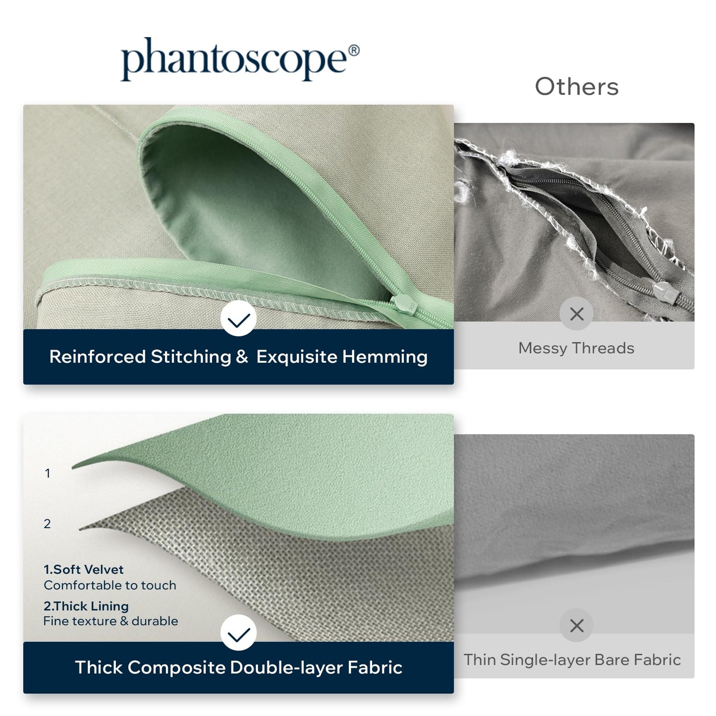 Phantoscope Pack of 2 Velvet Decorative Throw Decorative Pillow Cover Soft Solid Square Cushion Case for Couch Olive Green 18 x 18 inches 45 x 45 cm