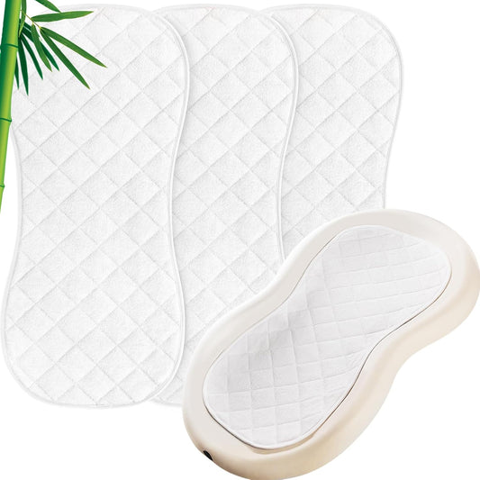 Moonsea Waterproof Changing Pad Liners - Thicker Non-Slip Design, 3 Pack, White, Machine Washable