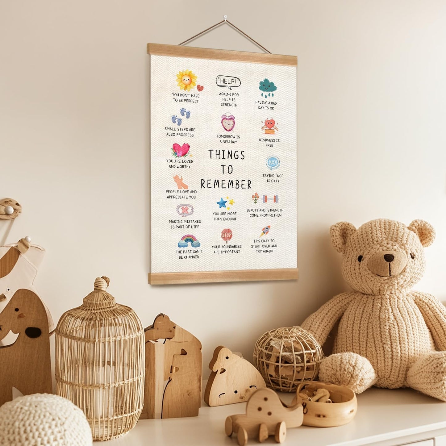 ZTGDA Therapy Poster - Mental Health Office Decor for Counselors | 12x16 Inch Anxiety Relief Tips