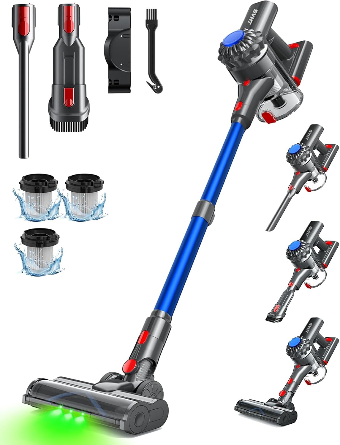 Skiennix Cordless Vacuum Cleaner - 450W 40KPA Lightweight Stick Vacuum with 45 Minutes Runtime for Carpets & Hardwood Floors