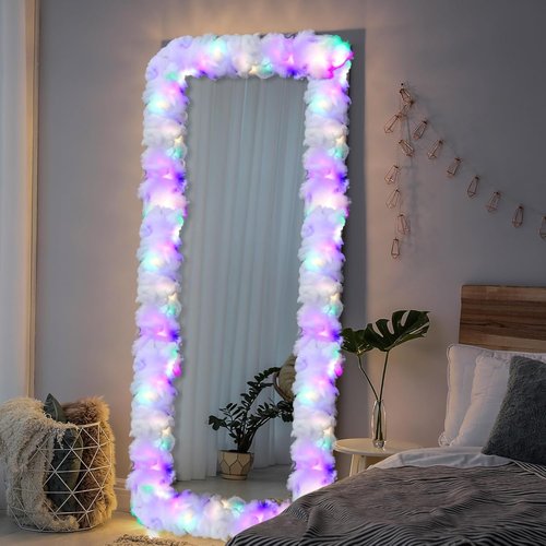Halloscume Cotton Fake Cloud Stuffing - 28.16 Ounce Fluffy Fiber Filling with LED Strings for Crafts & Decor