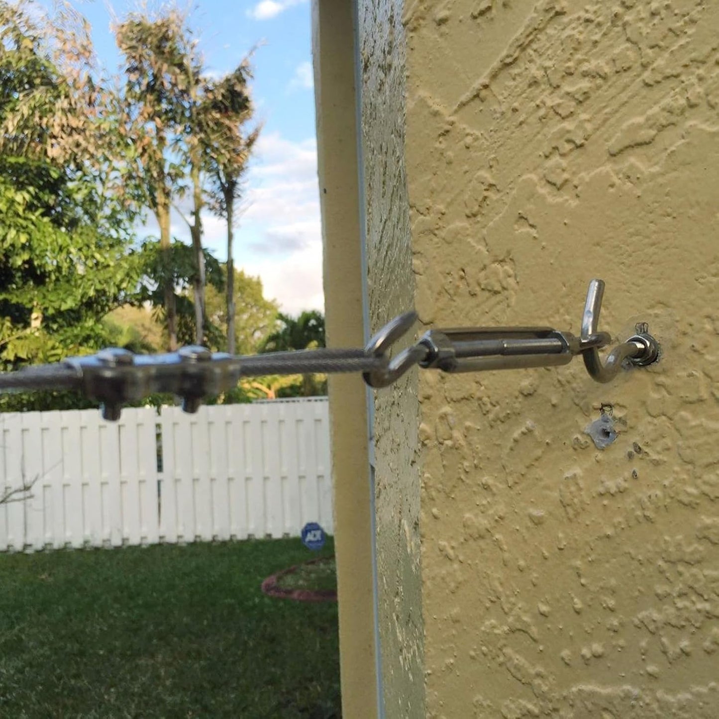 Heavy Duty 17.4FT Stainless Steel Clothesline - Windproof Outdoor Clothesline for Hanging
