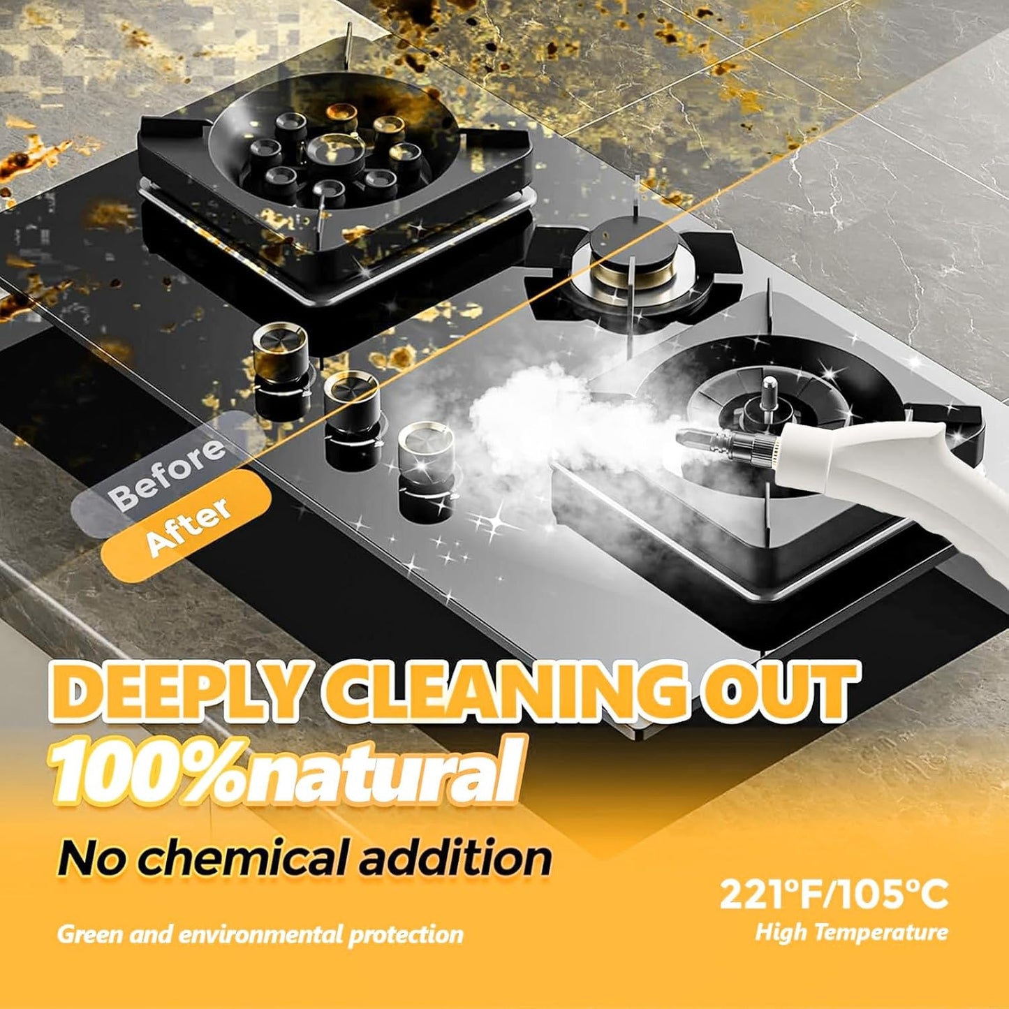 Skiennix Handheld Steam Cleaner - 1000ml Water Tank, 15S Heat-Up Time | Multipurpose Home Steamer