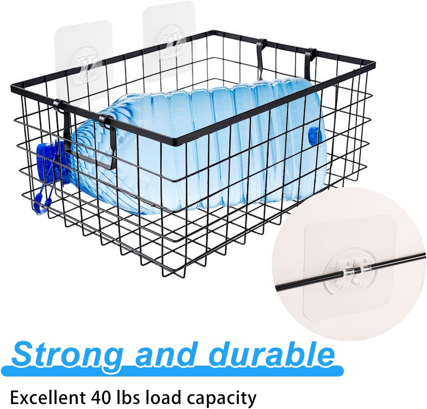 Lasuroa 14-Piece Shower Caddy Adhesive Replacement - Waterproof No-Drill Wall Mount Hooks for Bathroom & Kitchen