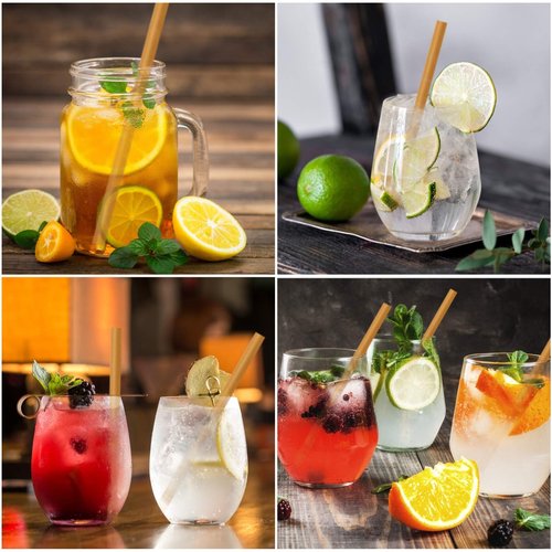 5 Inch Short Biodegradable Cocktail Straws 200 pcs Compostable Cocktail Stirrers Straws Made from 100% Sugarcane Fiber A Plasticless Sturdy Drinking Straws for Hot and Cold Drinks Not Foggy