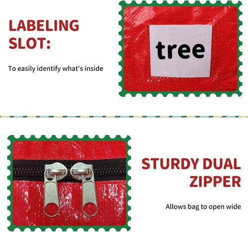 Christmas Tree Storage Bag - Waterproof 9 Ft Xmas Tree Protector with Durable Handles & Dual Zipper | Red