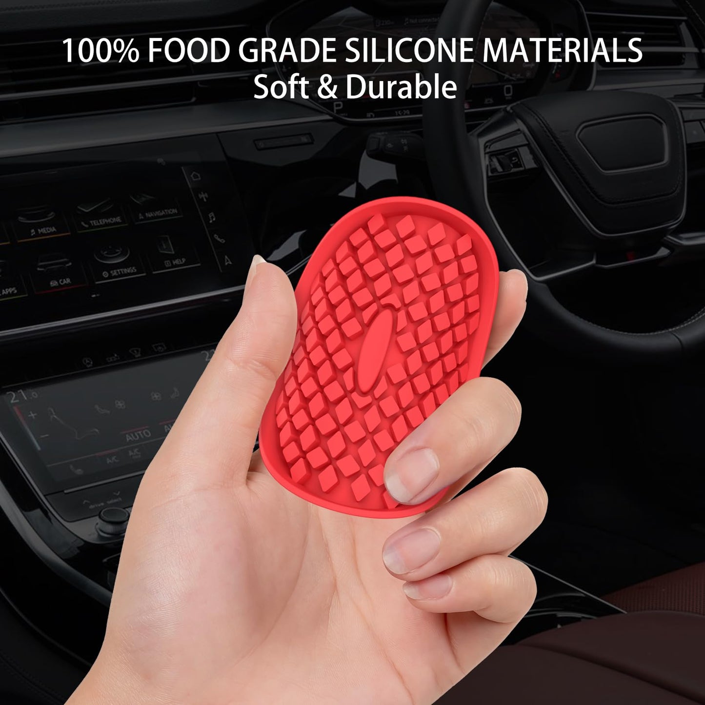 ME.FAN Car Cup Holder Coasters [4 Pack] Silicone Auto Mug Mats,Universal Non-Slip Recessed Car Interior Accessories Red