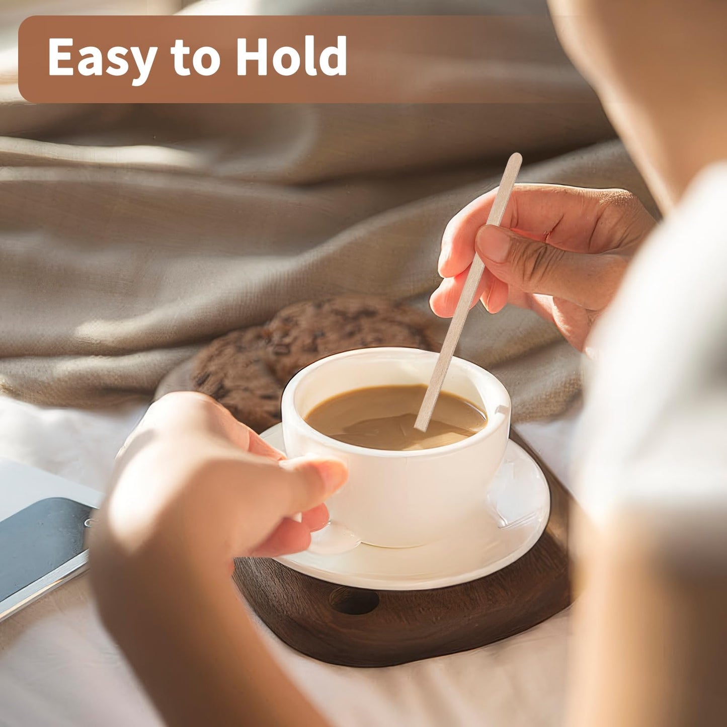 MOWPOG 700 Pcs Natural Wooden Coffee Stirrers, 5.5" Disposable Stir Sticks, Ideal for Coffee Bars and Parties, Smooth Splinter-Free Birch wood Stirrer for Tea and Beverages (5.5")