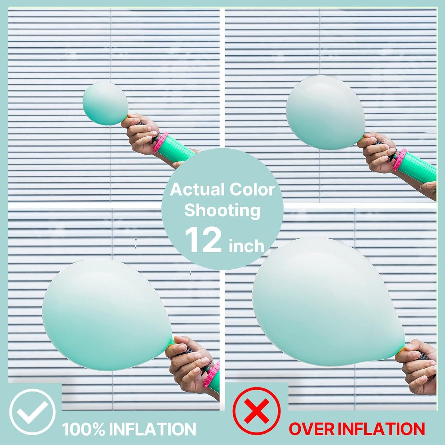 PartyWoo Teal Balloons - 50 Pcs Mini 5-Inch Pastel Turquoise Balloons for Celebrations