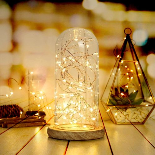 BXROIU Fairy Lights - 2 x 20 LEDs Battery Operated Silver Wire String Lights | Warm White for Bedroom & Christmas Decor (6.6 ft)