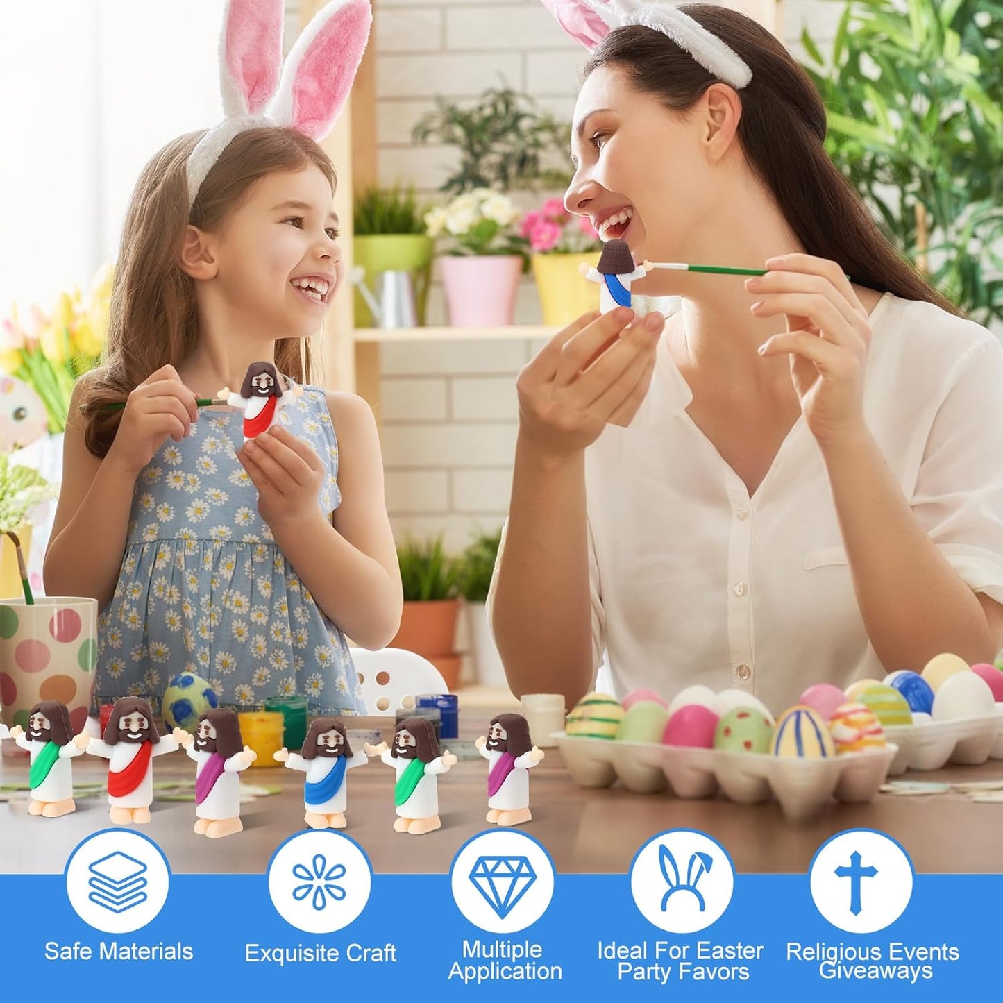 Mini Jesus Figurines by [Brand Name] - 25 Multi-Color Religious Figures for Sunday School & Easter Gifts
