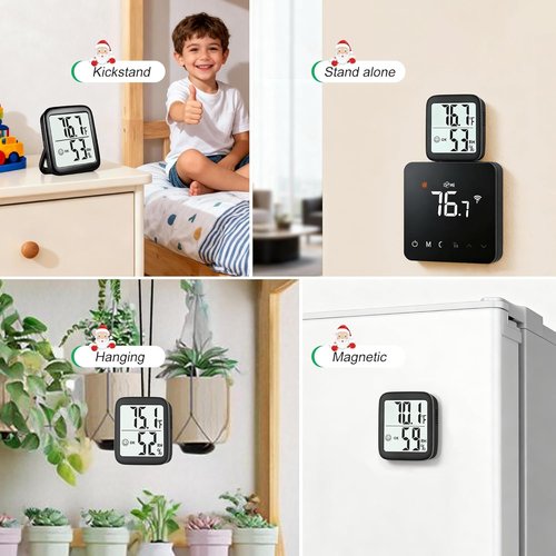 Antonki Room Thermometer - 2 Pack Digital Temperature & Humidity Monitor for Home, Greenhouse & More