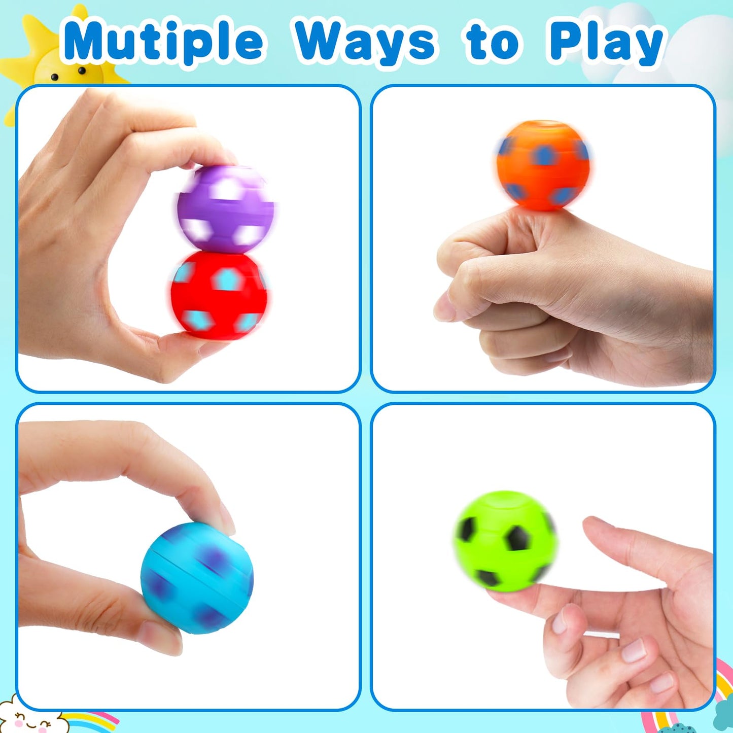 32PCS Fidget Spinner Soccer Balls Sports Party Favors Bulk for Kids 4-8 8-12 Goodie Treat Bag Stuffers Classroom Treasure Toys Carnival Prizes Pinata Filler Birthday Trinket End of Year Students Gifts