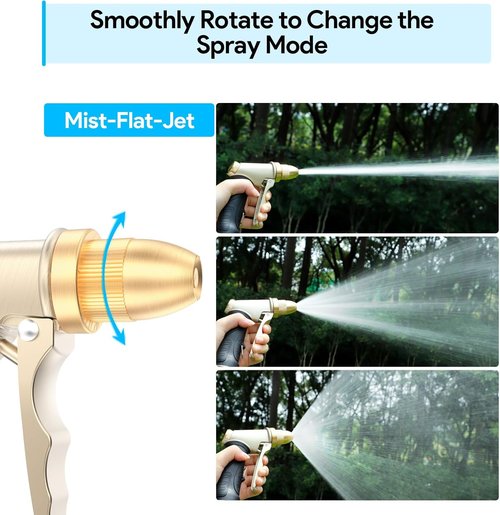 Heavy Duty Garden Hose Nozzle by [Brand Name] - Metal Sprayer with Adjustable Spray Patterns | Ideal for Lawn Care, Watering Plants, and Outdoor Use