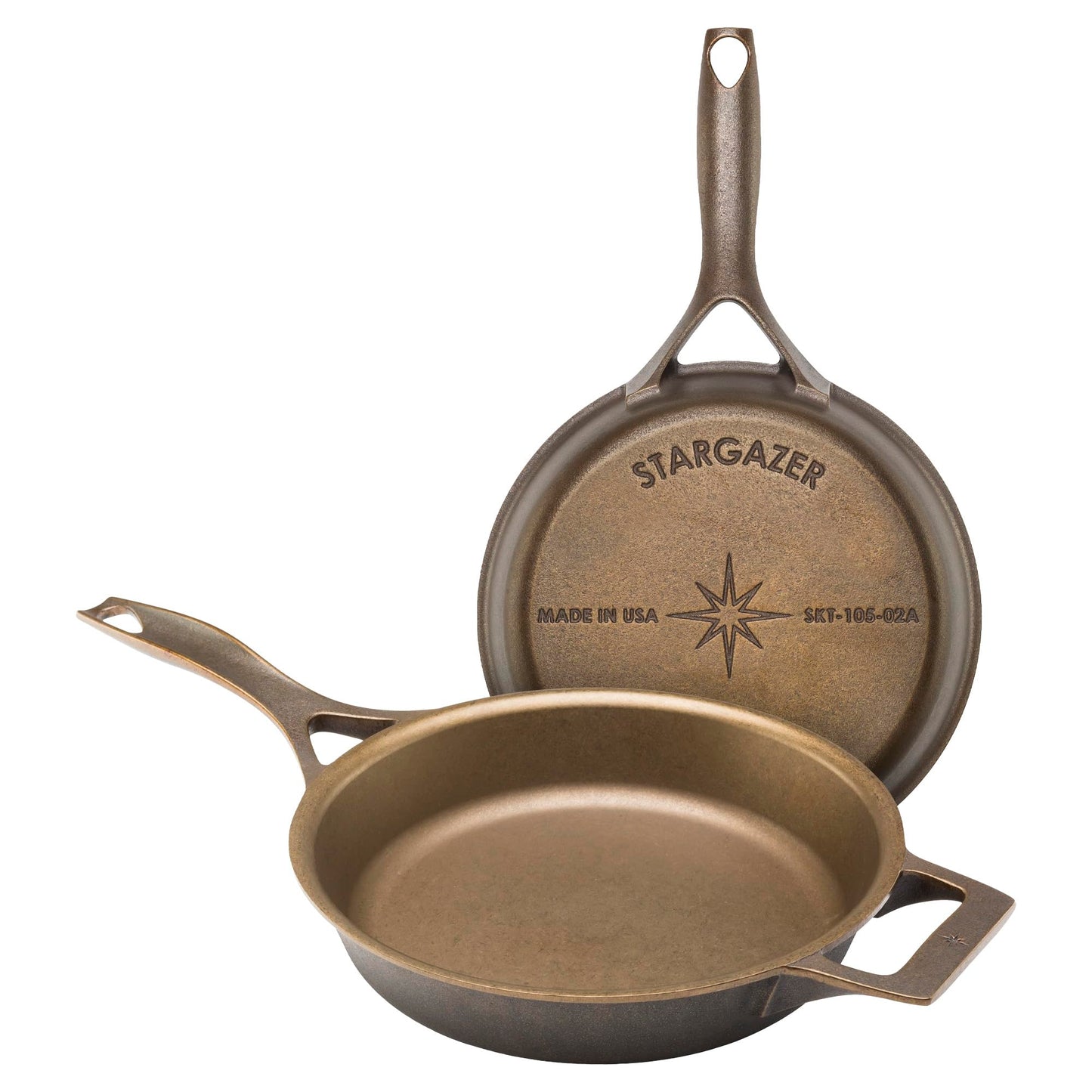Stargazer 10.5-Inch Cast Iron Skillet | Made in USA, Seasoned, Premium Frying Pan for Grilling, Searing, Baking & More – Durable Cast Iron with Smooth Cooking Surface