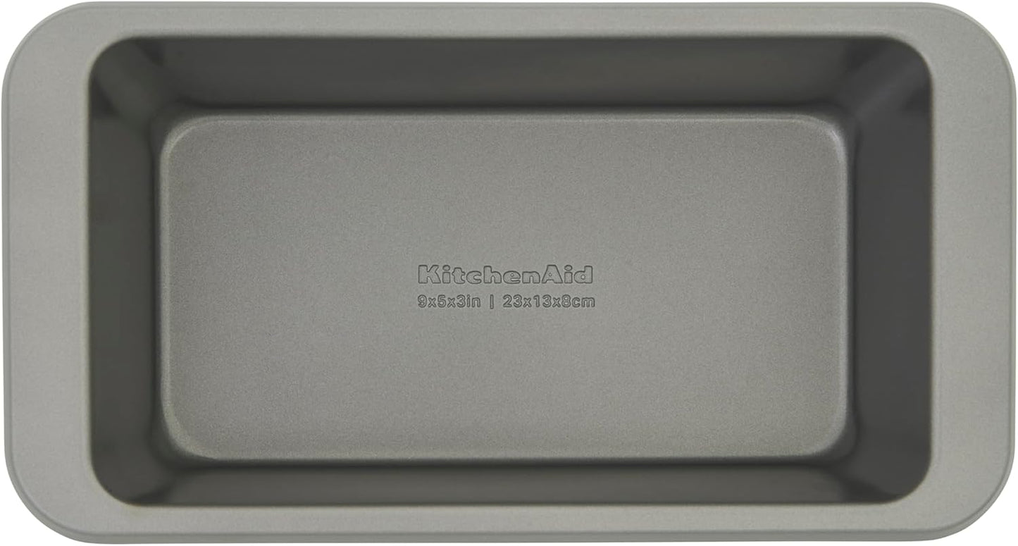 KitchenAid Nonstick Loaf Pan - Swiss Engineered Aluminized Steel, Dishwasher Safe, 9 x 5 Inch, Contour Silver