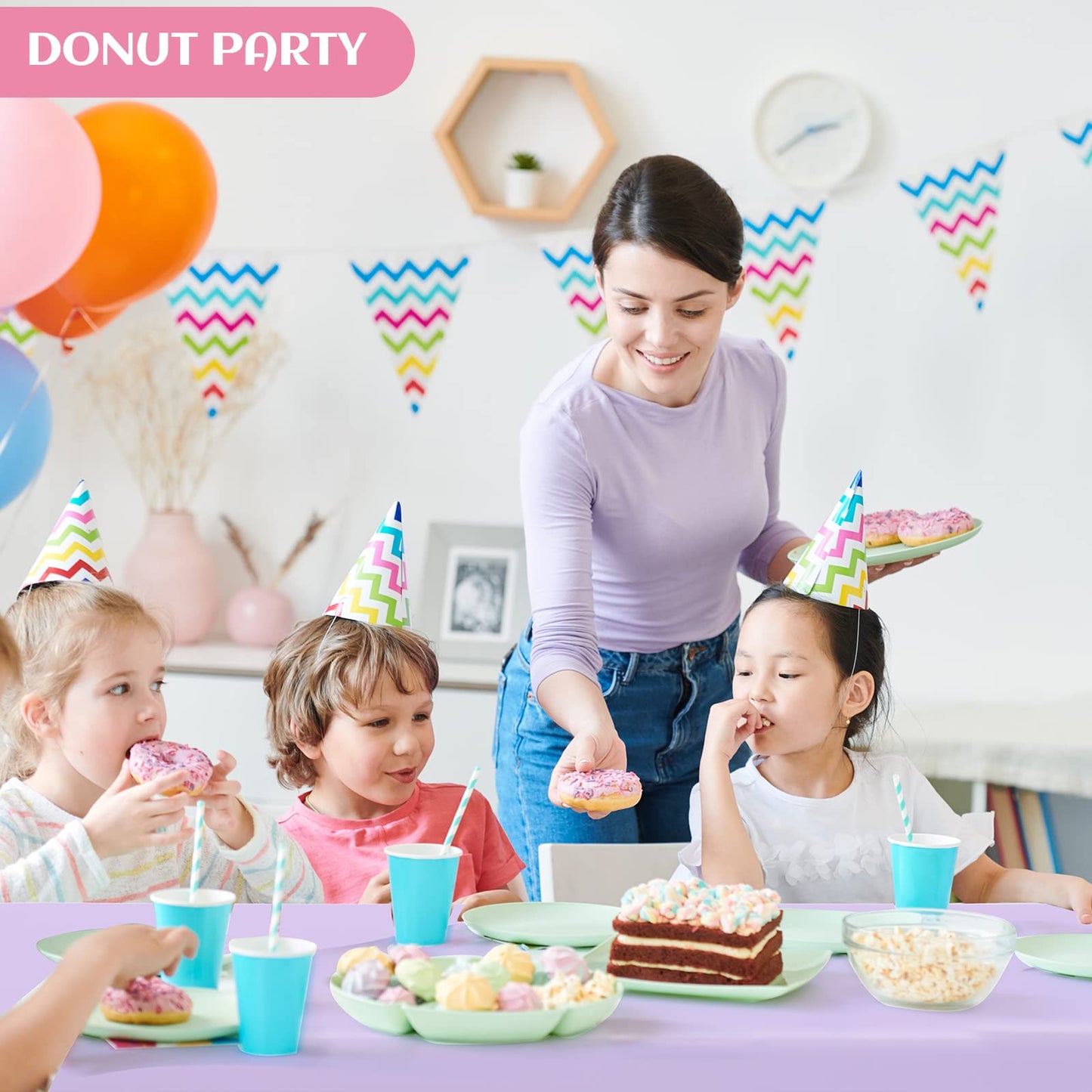 Kinlop 12 Pack Pastel Tablecloths Plastic Rainbow Pastel Tablecloth Disposable Rectangle Table Cover for Baby Shower Bridal Wedding Girl Birthday Party Unicorn Princess Ice Cream Decoration 54x72 Inch