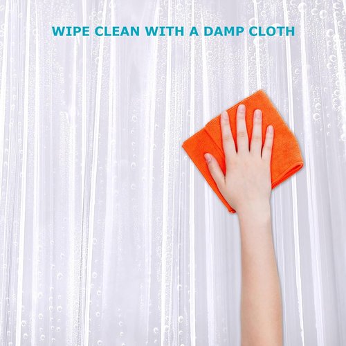 Frosty Shower Curtain Liner - Heavy Duty 10G Vinyl | Waterproof 72 x 72 Inches for Bathroom