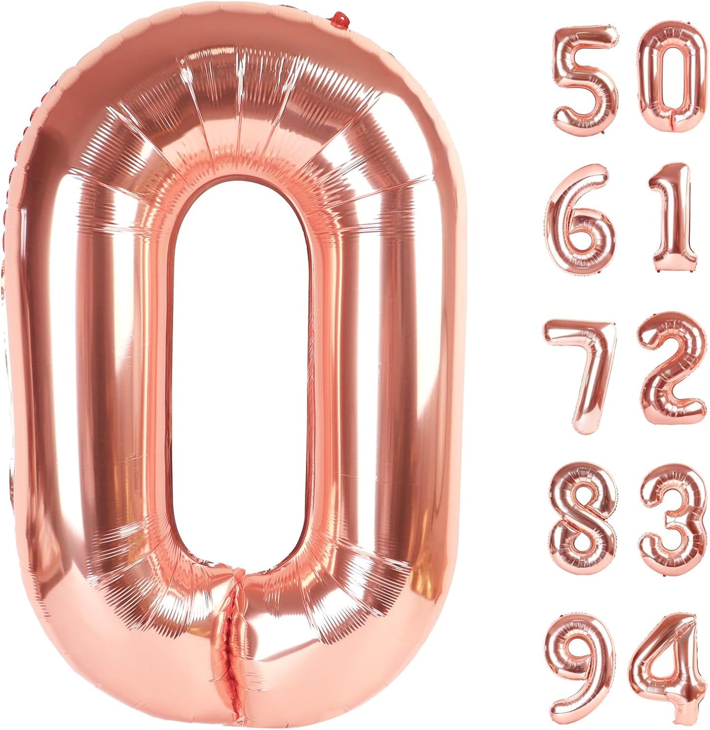 Rose Gold Number Balloon - 40 Inch 0 Balloon for Birthday Decorations | Perfect Party Supplies