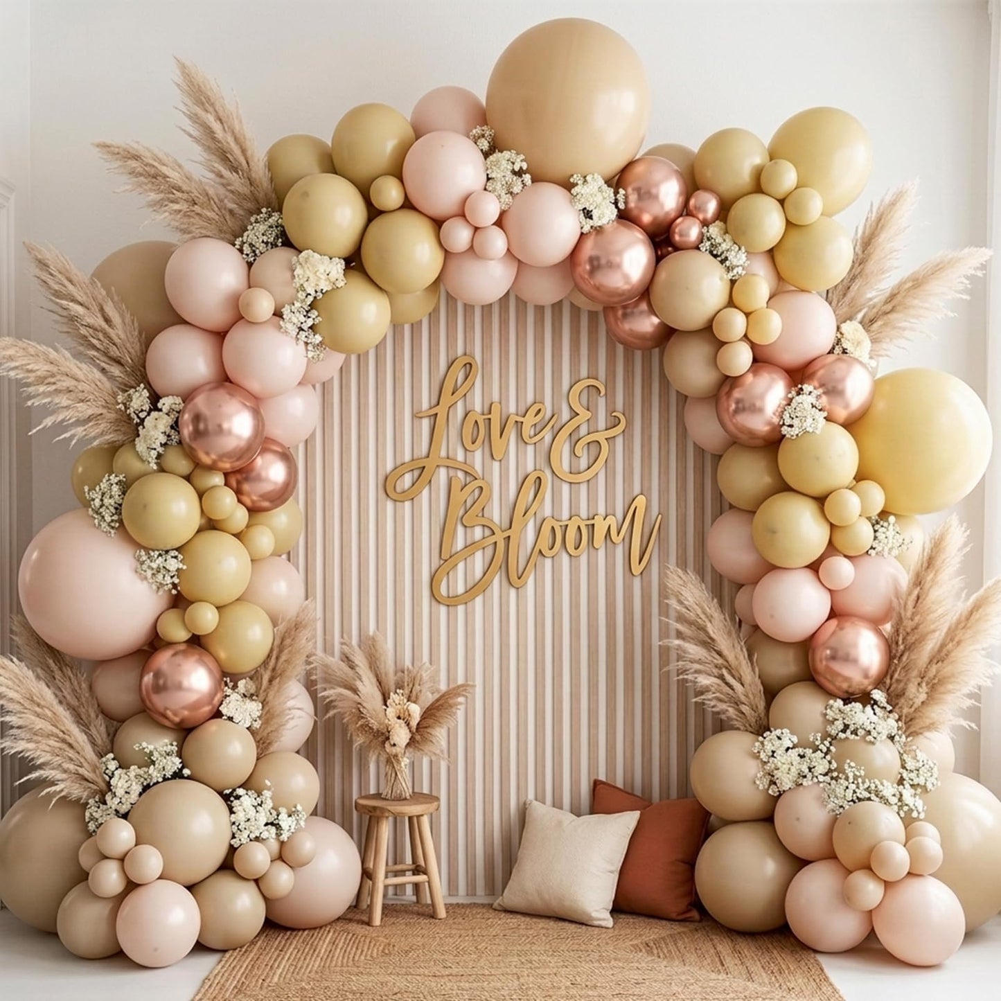 RUBFAC 129pcs Light Brown Balloons Different Sizes 18 12 10 5 Inch Latex Tan Balloon Kit for Birthday Party Baby Shower Wedding Anniversary Decoration