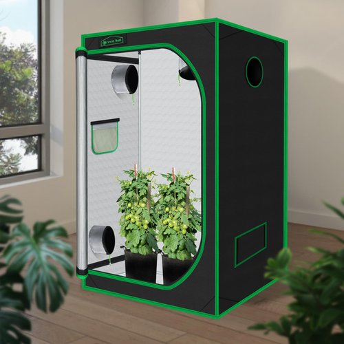 Green Hut 3x3 Grow Tent, 36"x36"x72" Growing Tent with Observation Window and Floor Tray for Hydroponics Indoor Plant Growing 3x3 Grow Room