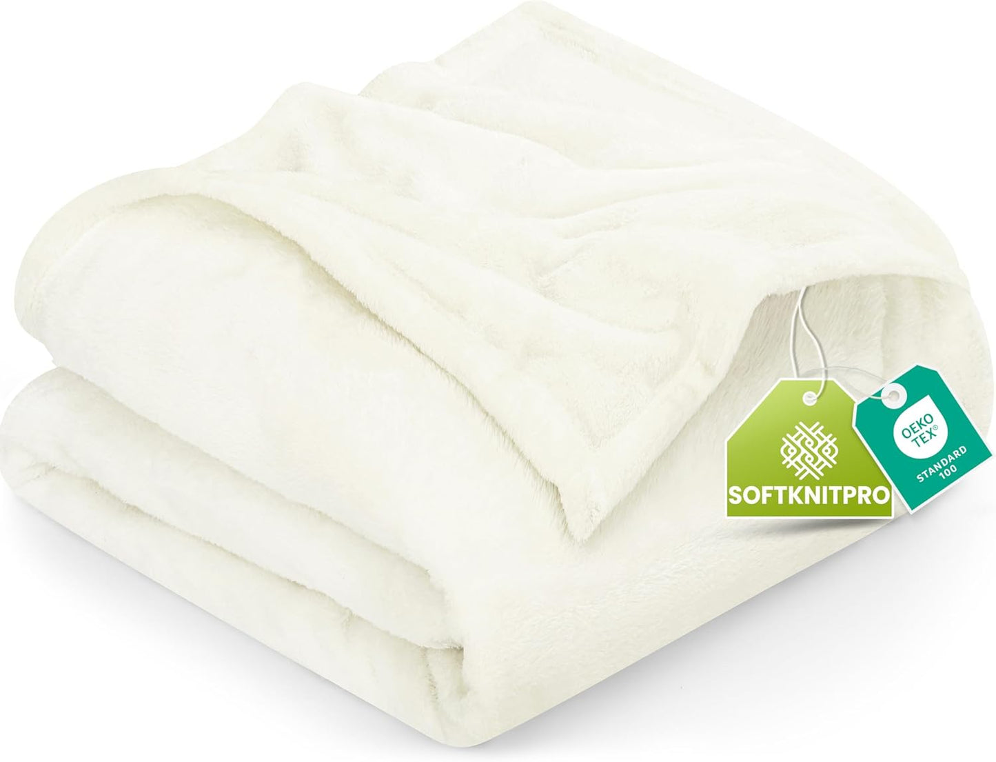 Utopia Bedding Fleece Blanket - King Size Ivory 300GSM Luxury Soft Microfiber (90x102 Inch)