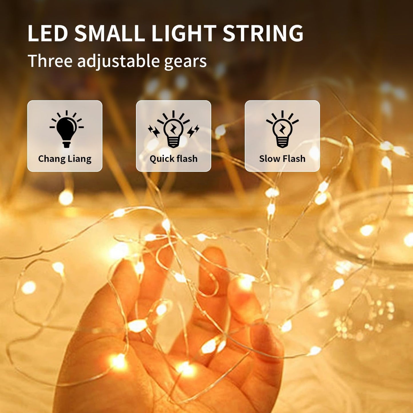 Skiennix 20 Pack LED Mini String Lights - 3.3ft Copper Wire with Firefly & Starry Effects | Warm White for Weddings, Christmas, Table Decor