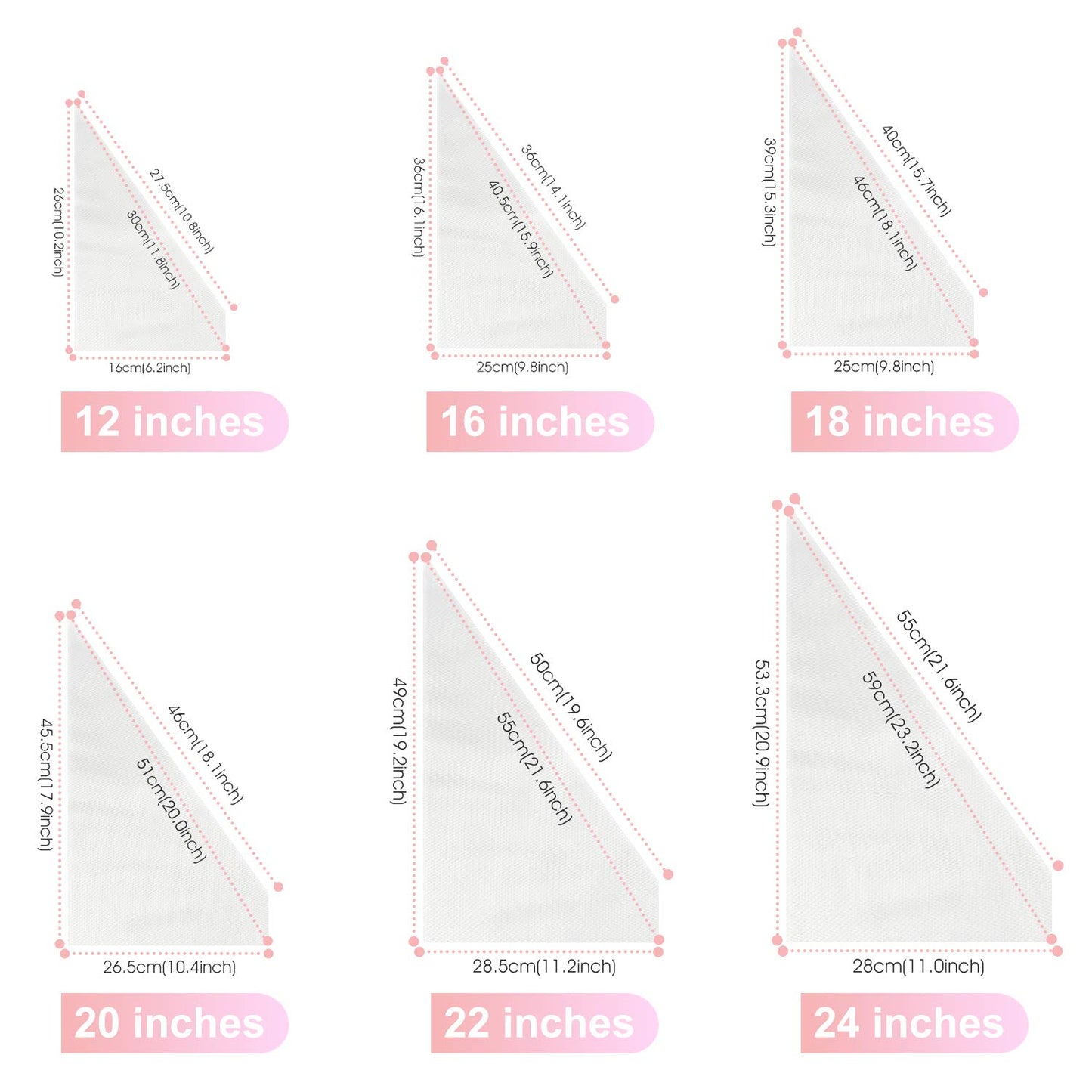 VolksRose 100Pcs Disposable Piping Bags, 18 inch Anti Burst and Non-Slip Pastry Bags, Thicken Cake Decorating Bags Icing Piping Bags for Cake Cupcakes Cookies Frosting, White