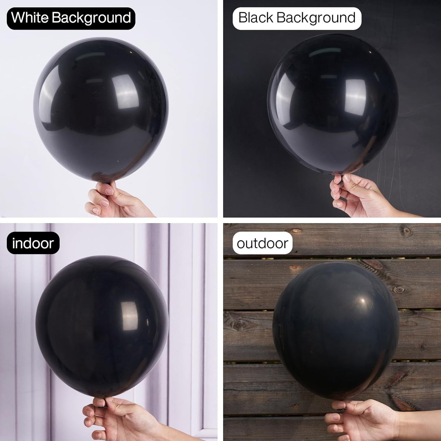 PartyWoo White & Black Balloons - 140 Pcs (18", 12", 10", 5") for Weddings & Celebrations