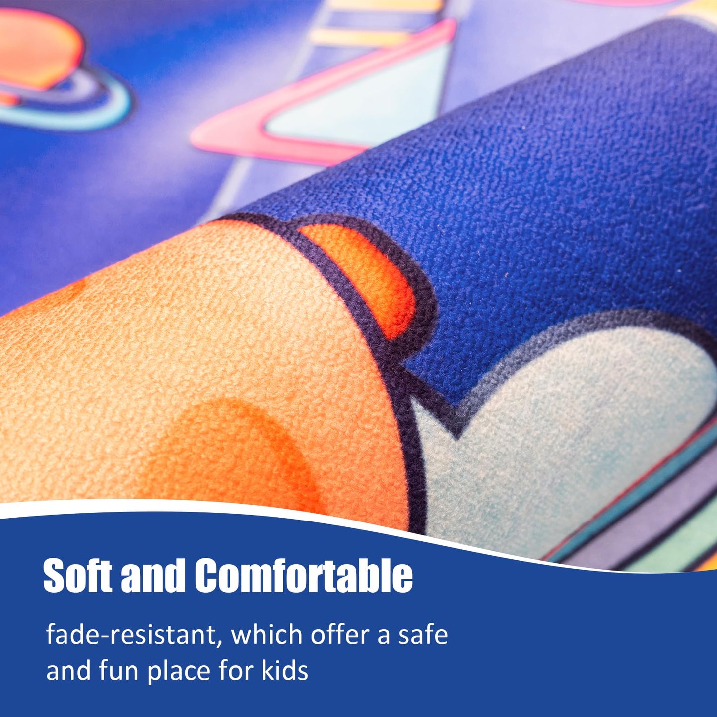 Space Rockets Rug for Kids Room Solar System Area Rugs for Boys Bedroom Kids Rugs for Playroom Space Planet Theme Rug Living Room Dining Room Decor 48x72 inch