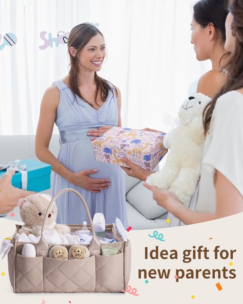 CEI-CEI Baby Diaper Caddy Organizer - Large Portable Nursery Storage Basket for Newborn Essentials