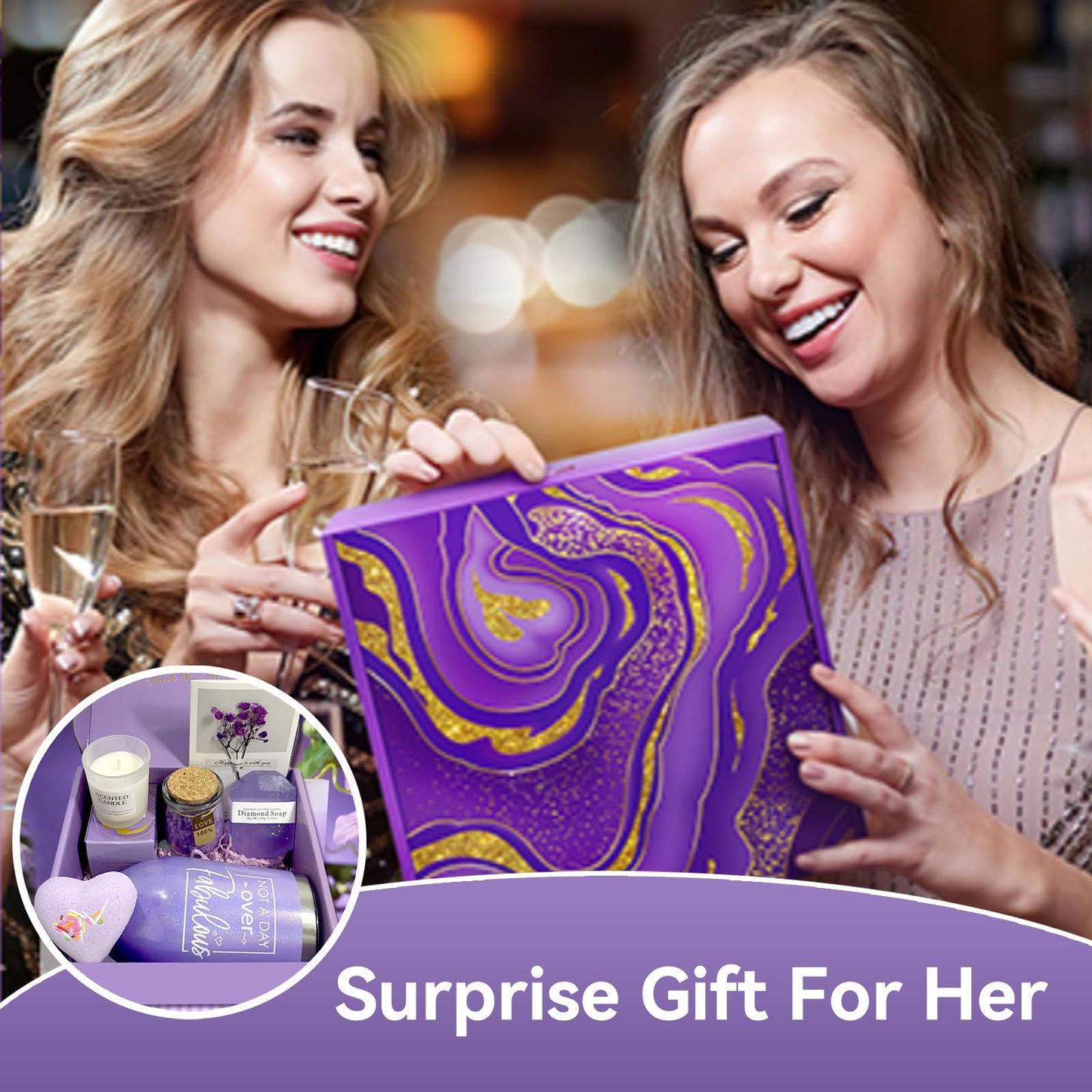 Unique Birthday Gifts for Women, Happy Birthday Gifts Basket for Women, Christmas Gifts for Women, Gifts for mom, Girlfriend Birthday gifts, Gift Set for Best Friends, Wife, Sister, Coworker.