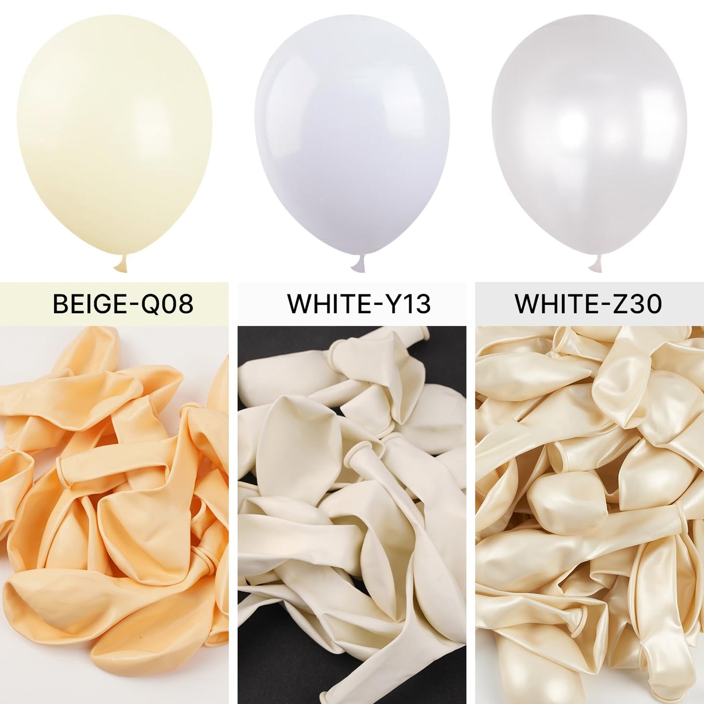 PartyWoo Pearl White Balloons 140pcs Different Sizes Pack of 18 12 10 5 Inch Metallic White Latex Balloon Arch Kit Garland for Wedding Graduation Baby Shower Birthday Party Decorations White-Z30