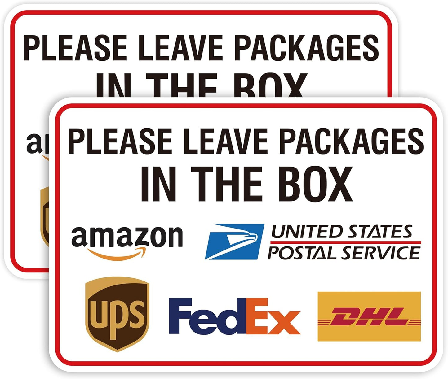 Please Leave Packages Here Sign by [Brand Name] - Self-Adhesive Waterproof Delivery Sticker | 8.3"x5.5" for Home, Office, Shop