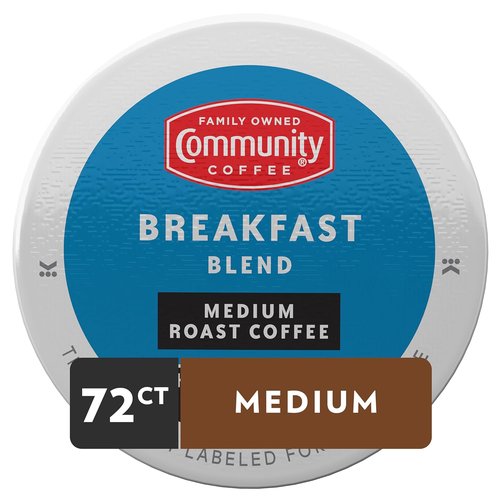 Community Coffee Breakfast Blend - Medium Roast Single-Serve K-Cup Pods | 72 Count Pack