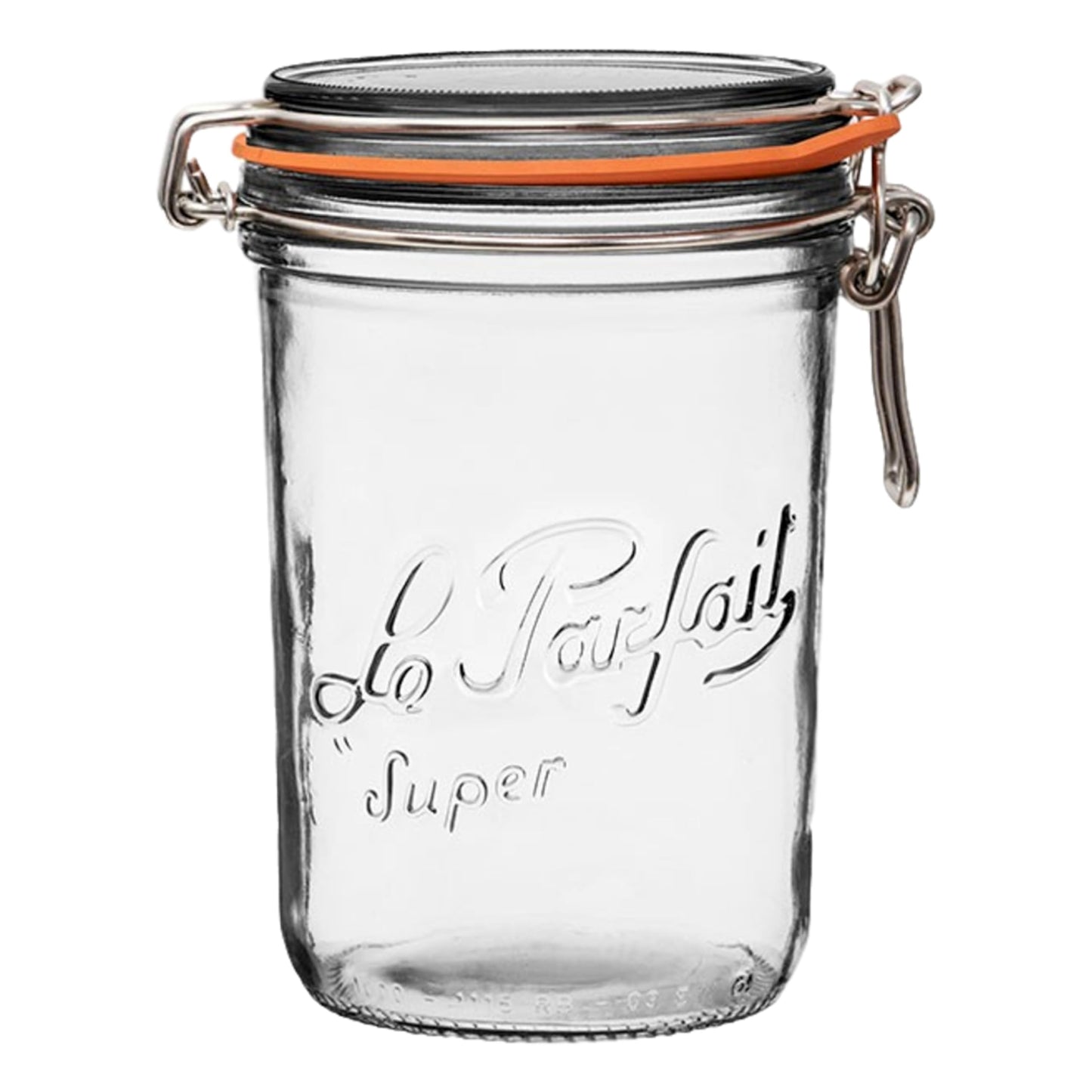 Le Parfait Super Terrine 1L (32oz) Zero Waste Eco-Friendly Glass Canning Jar, Airtight Rubber Seal & Wire Bail Lid, BPA-Free, Water Bath Safe for Food Storage & Preserving, Made in France