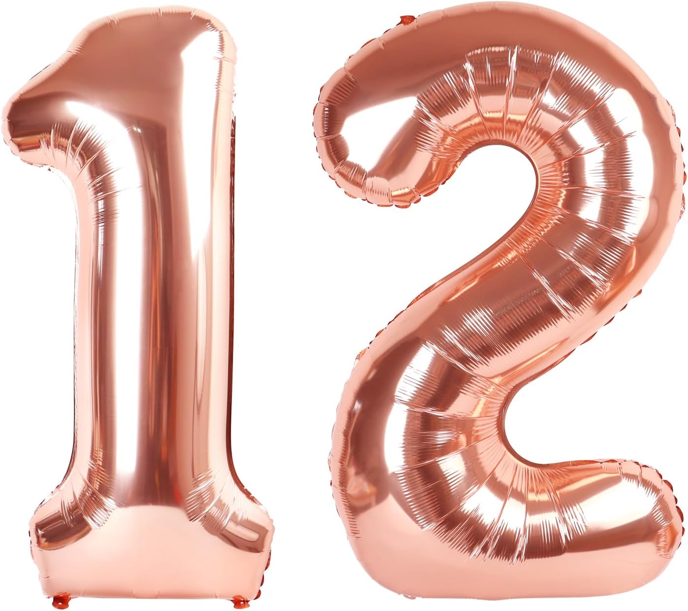 Rose Gold Number Balloons by [Brand Name] - 40 Inch Large Birthday Decorations for 12 & 21 Year Olds