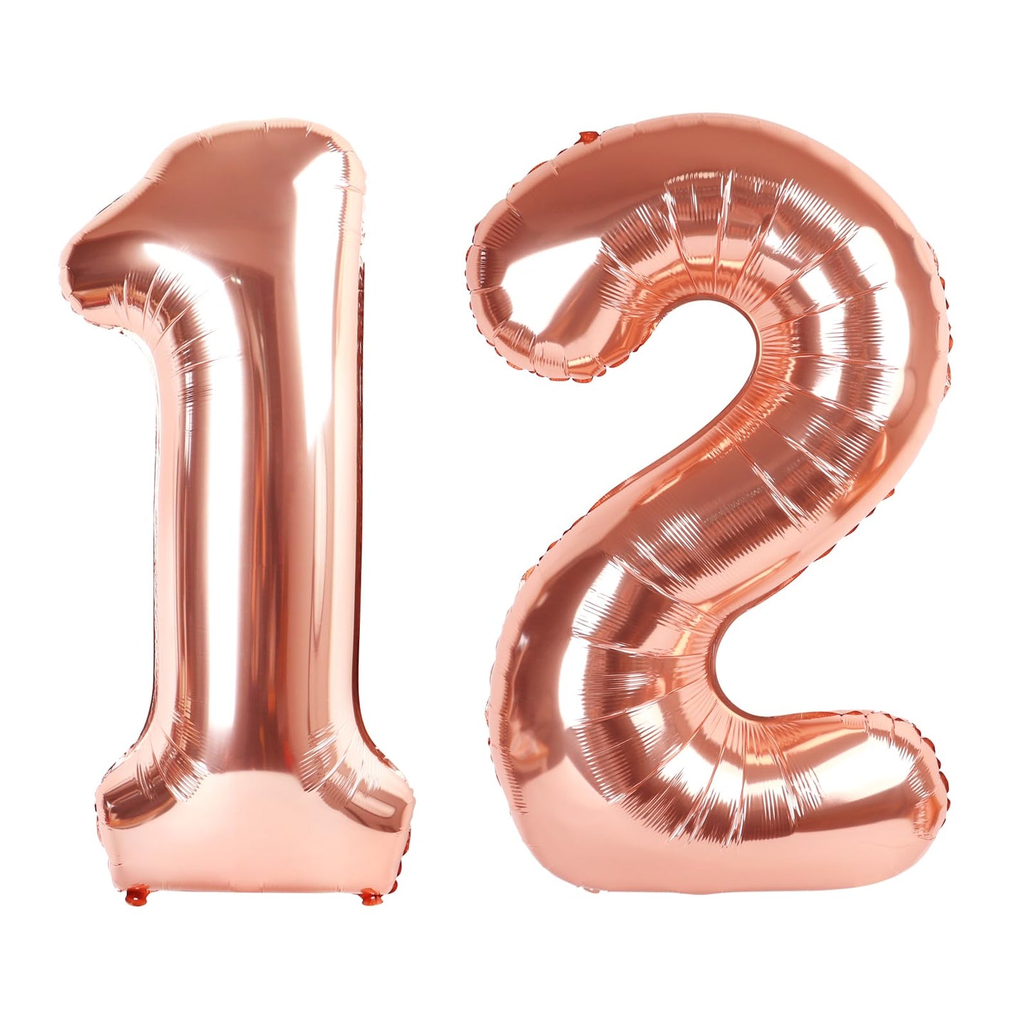 Rose Gold Number 12 Balloon 40 inch, 12 Number Balloons, 12th Birthday Decorations for Girls Boys, 12 Year Old Rose Gold Party Supplies