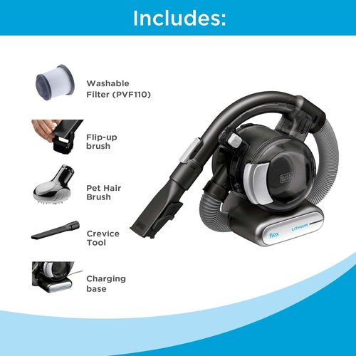 BLACK+DECKER Dustbuster FLEX Cordless Handheld Vacuum - Ideal for Home, Pets & Cars (BDH2020FL)
