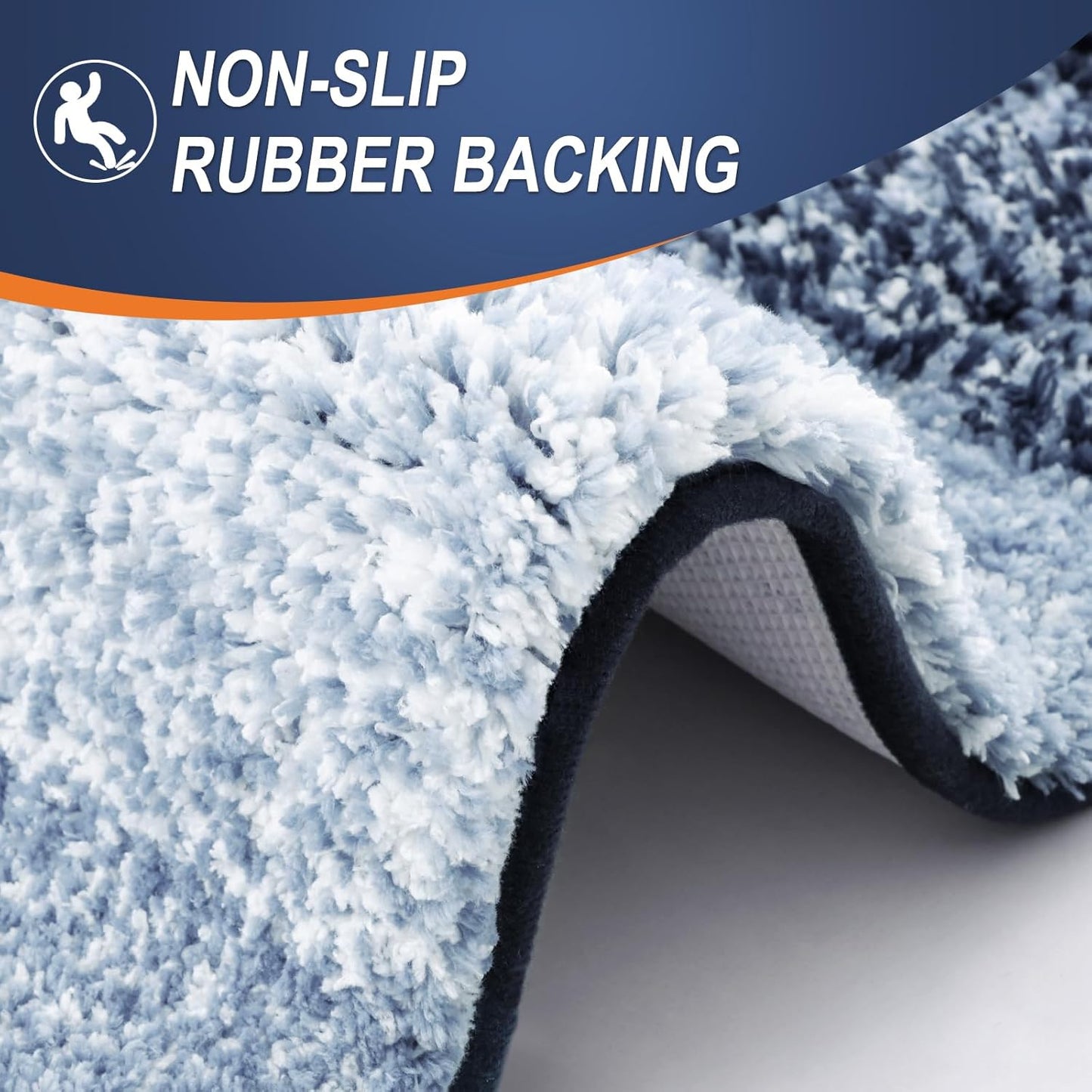 OLANLY Bathroom Runner Rug - Extra Soft Microfiber Mat, Quick Dry & Washable, 47x17, Navy Blue