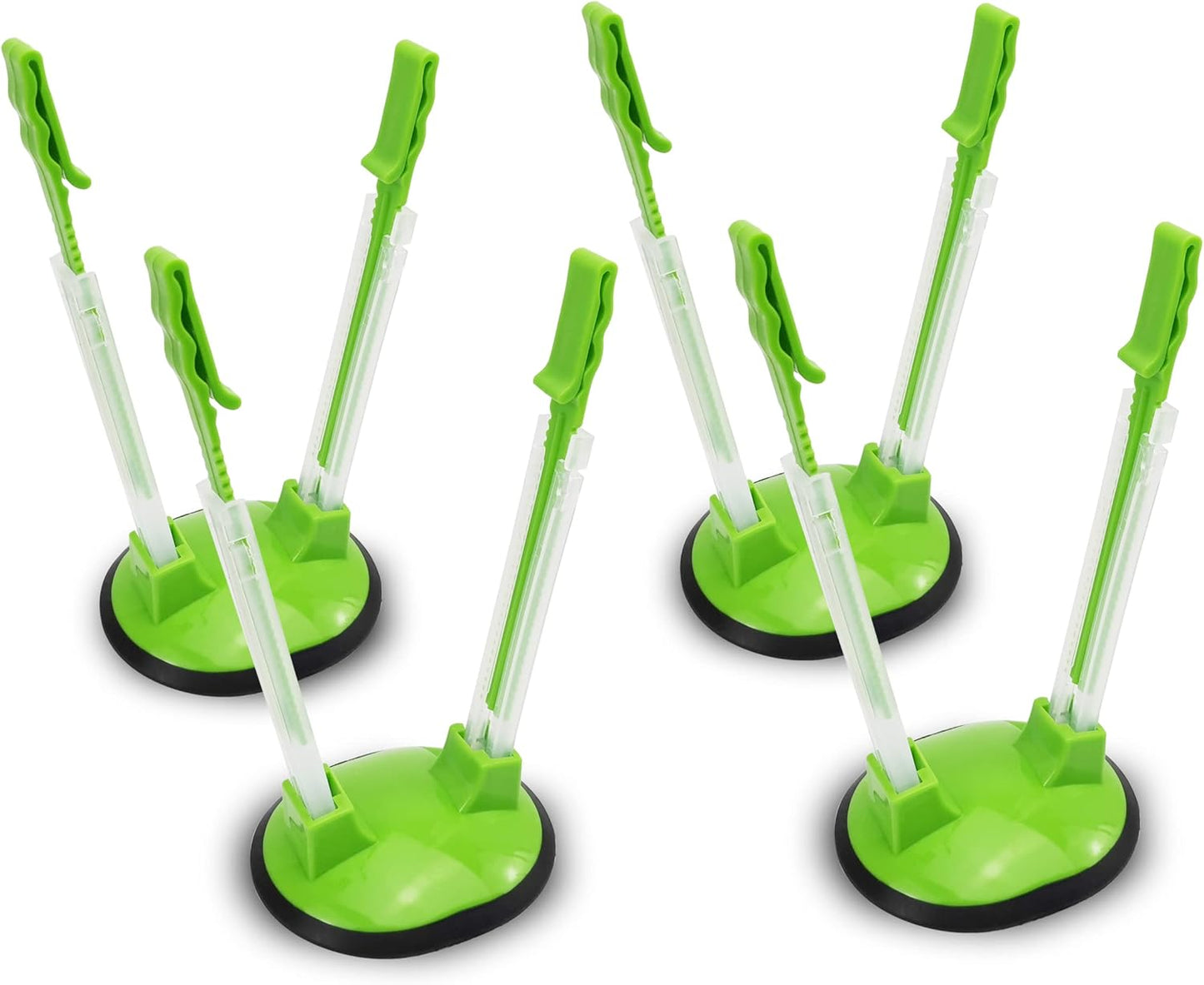Ruibo Baggy Rack Holder - Meal Prep & Ziplock Bag Stand, Plastic Freezer Bag Holders, Green, Pack of 4