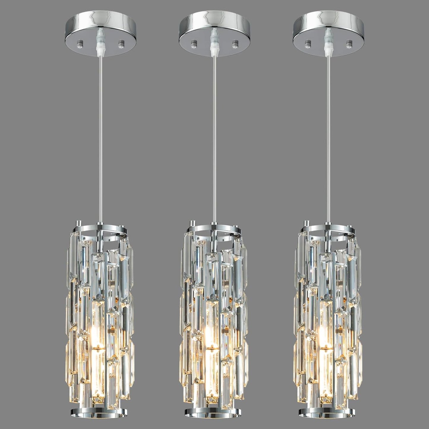 Pendant Lights Modern Pendant Lights Kitchen Island Gold Pendant Light Fixture Mini Crystal Chandelier Lighting for Kitchen Island Dinning Room Bedroom Sink (Gold 3-Light)